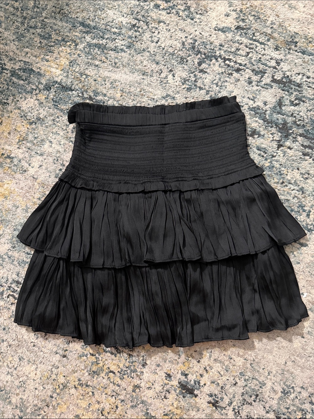 Black Tiered Ruffle Mini Skirt - pants store